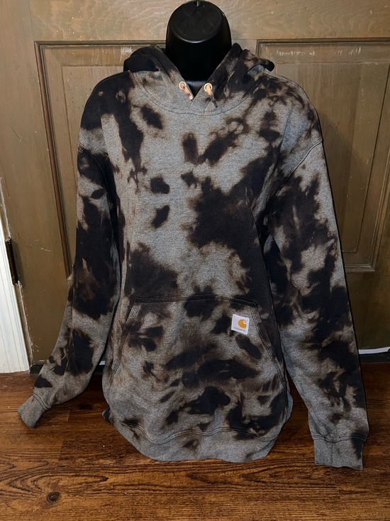 Carhartt Other - Carhartt Loose Fit Black Gray Acid Wash Custom Pullover Sweatshirt Hoodie Size M